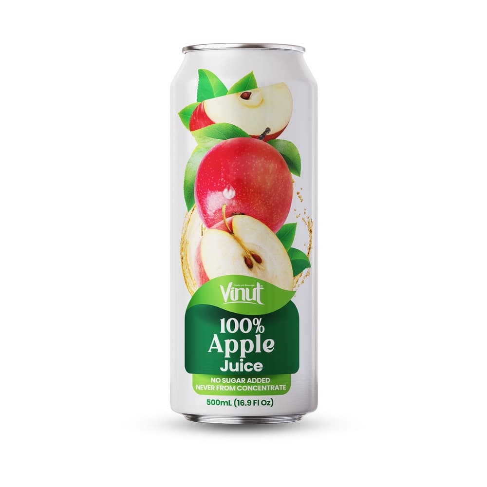 VINUT 100% ābolu sula, bez pievienota cukura, nav no koncentrāta, šaurā skārdenē, 16.9 fl oz 500 mL