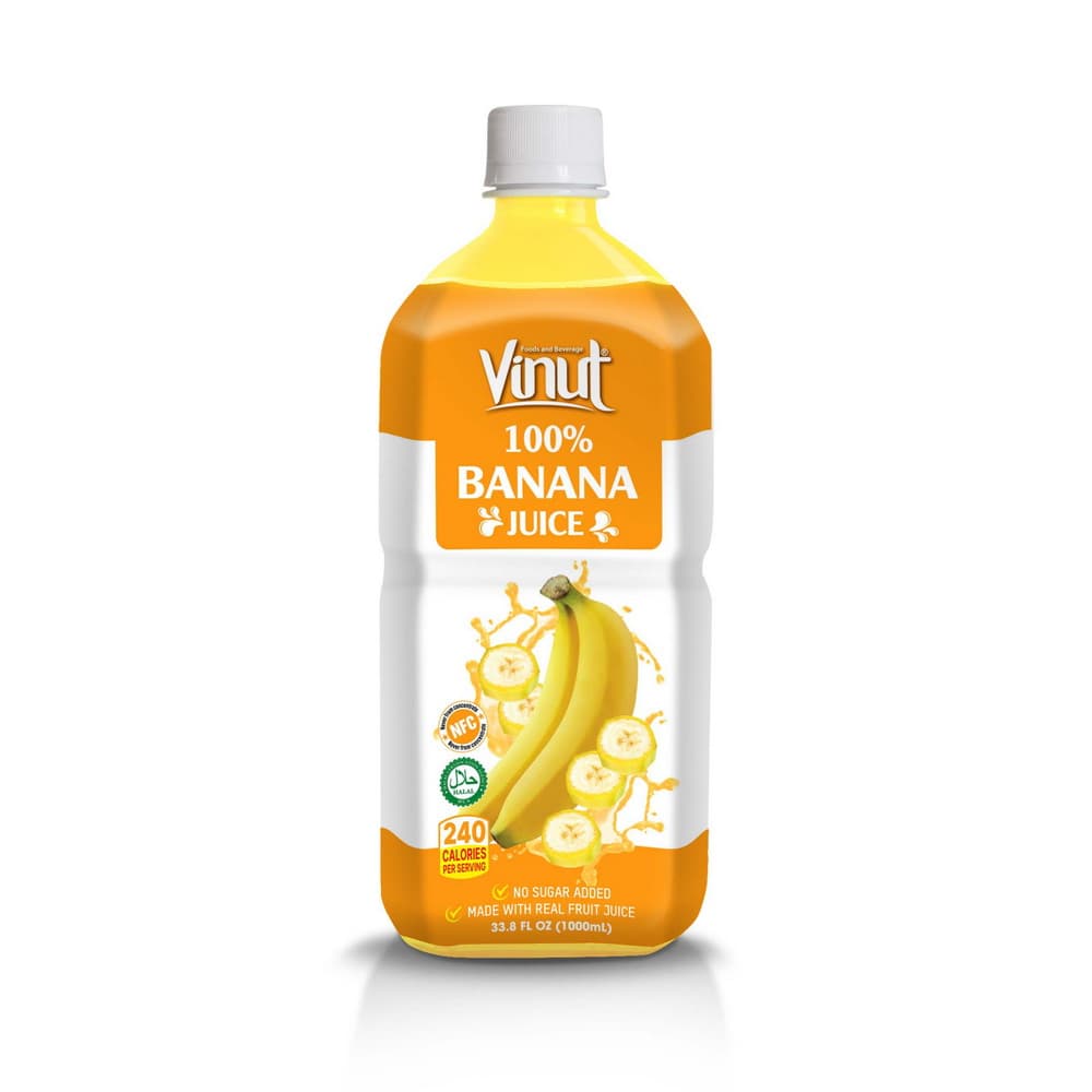 VINUT 100% banānu sula, NFC, bez pievienota cukura, PET pudele, 33.8 fl oz 1000 mL