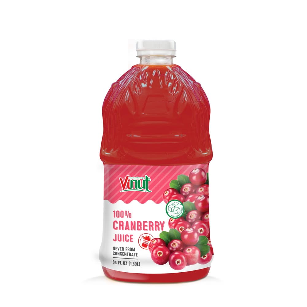 VINUT 100% dzērveņu sula, tiešā spieduma, 64 fl oz 1.89 L
