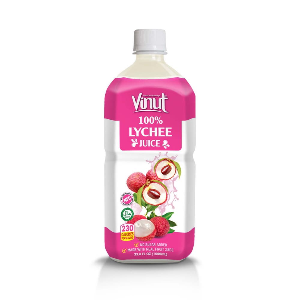 VINUT 100% ličī sula, bez pievienota cukura, 33.8 fl oz (1,000 mL) PET pudele