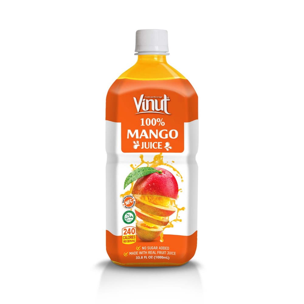 VINUT 100% Mango sula, bez pievienota cukura, 33.8 fl oz (1000 ml) PET pudelē