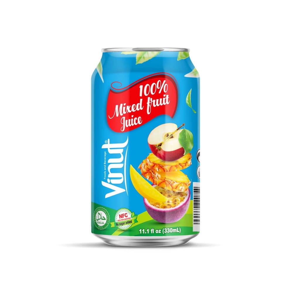 VINUT 100% Jaukto augļu sula, NFC, bez pievienota cukura, skārdenē, 11.1 fl oz 330 mL