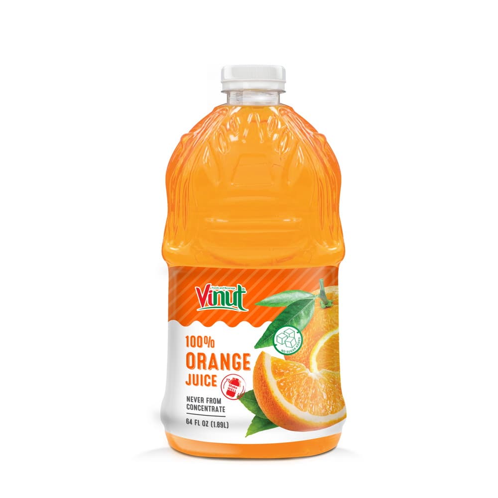 VINUT 100% apelsīnu sula, nav no koncentrāta, PET pudele, 64 fl oz 1.89 L