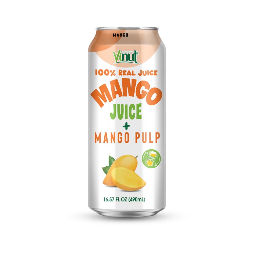 VINUT 100% dabīga mango sula ar mīkstumu, 16.57 fl oz 490 mL