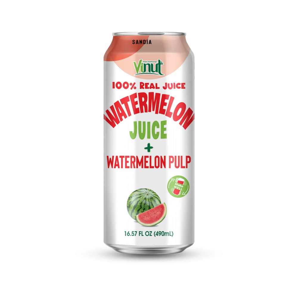 VINUT 100% dabīga arbūzu sula ar mīkstumu, skārdenē, 16.57 fl oz 490 mL