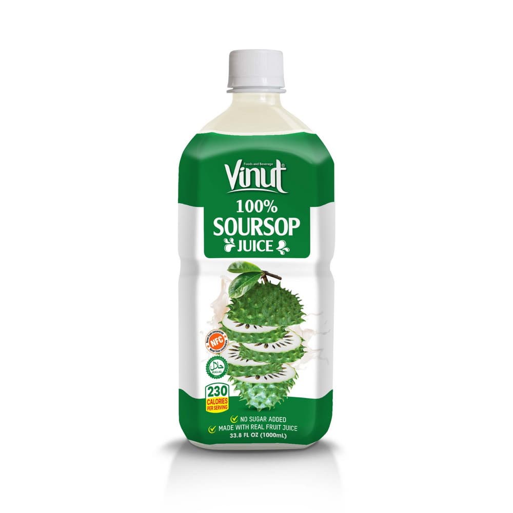 VINUT 100% guanabanas sula, bez pievienota cukura, 33.8 fl oz (1000 ml) PET pudelē