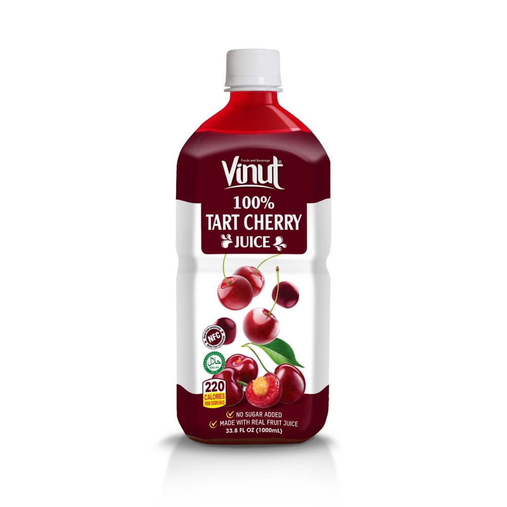 VINUT 100% skābo ķiršu sula, NFC, bez pievienota cukura, PET pudele, 33.8 fl oz 1000 mL