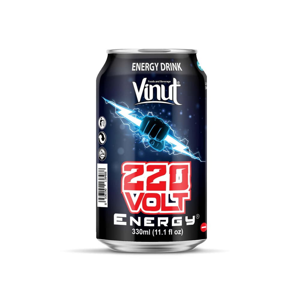 VINUT Enerģijas dzēriens 220 Volt, skārdene, 11.1 fl oz 330 mL