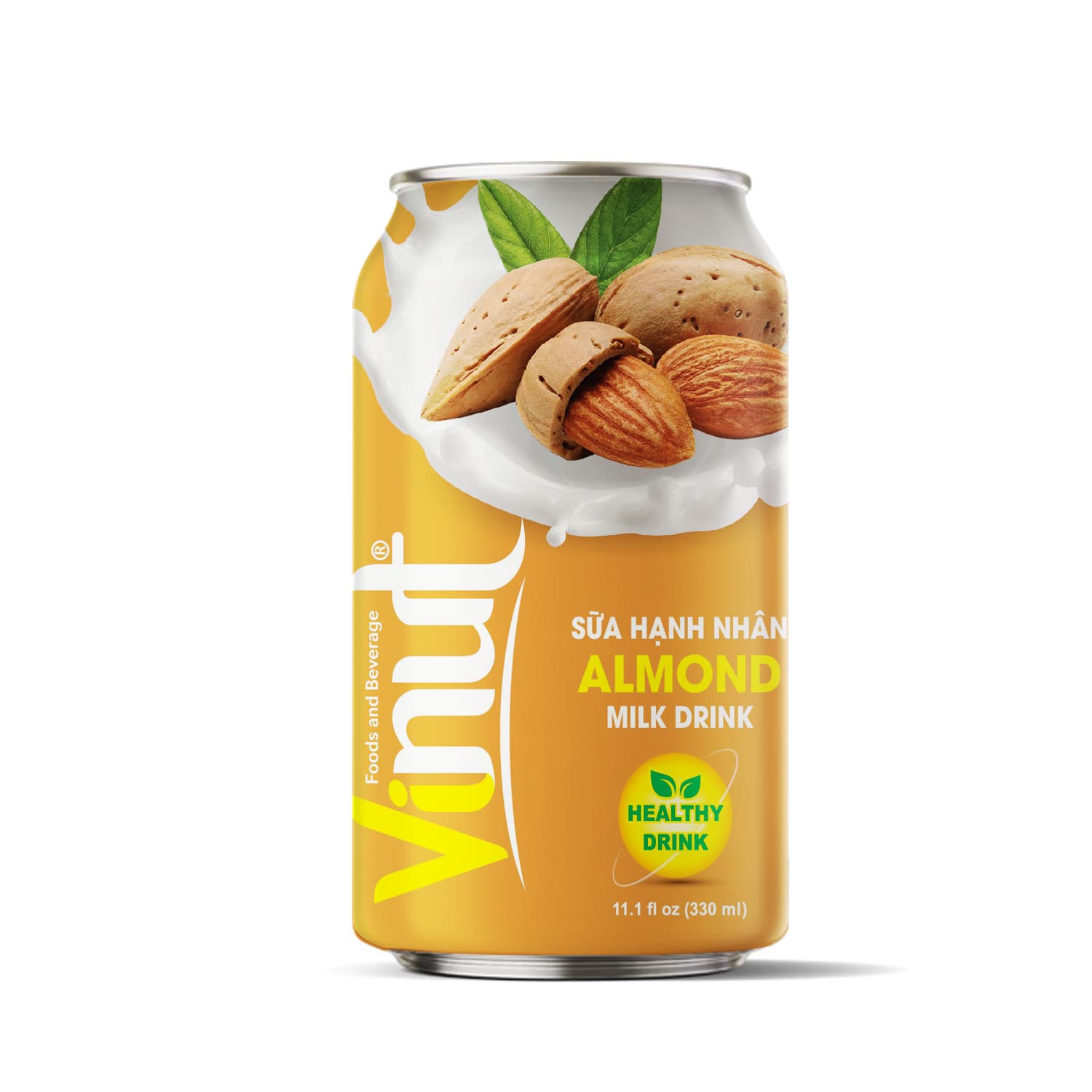 VINUT Mandeļu piena dzēriens, veselīgs dzēriens, šaurā skārdenē, 11.1 fl oz 330 mL