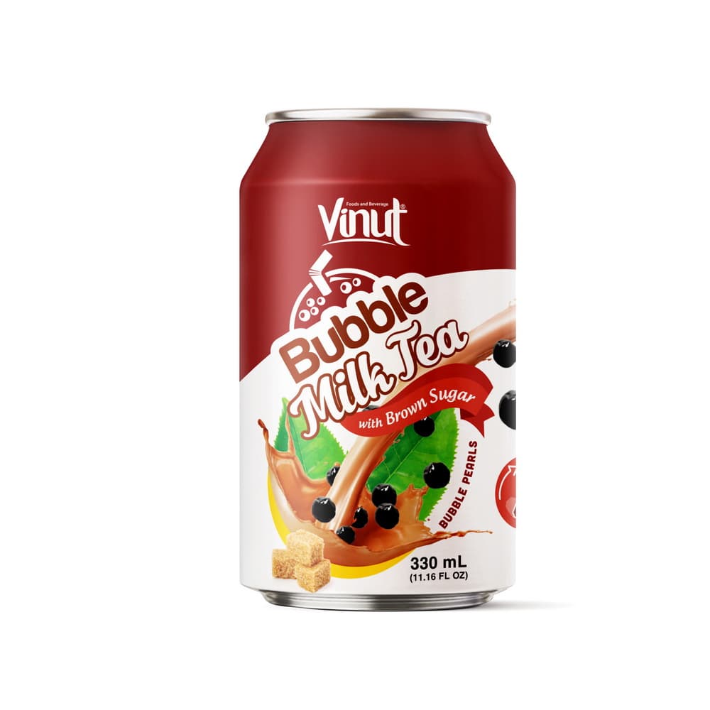 VINUT Burbuļu piena tēja ar brūno cukuru, Skārdene, 11.16 fl oz 330 mL