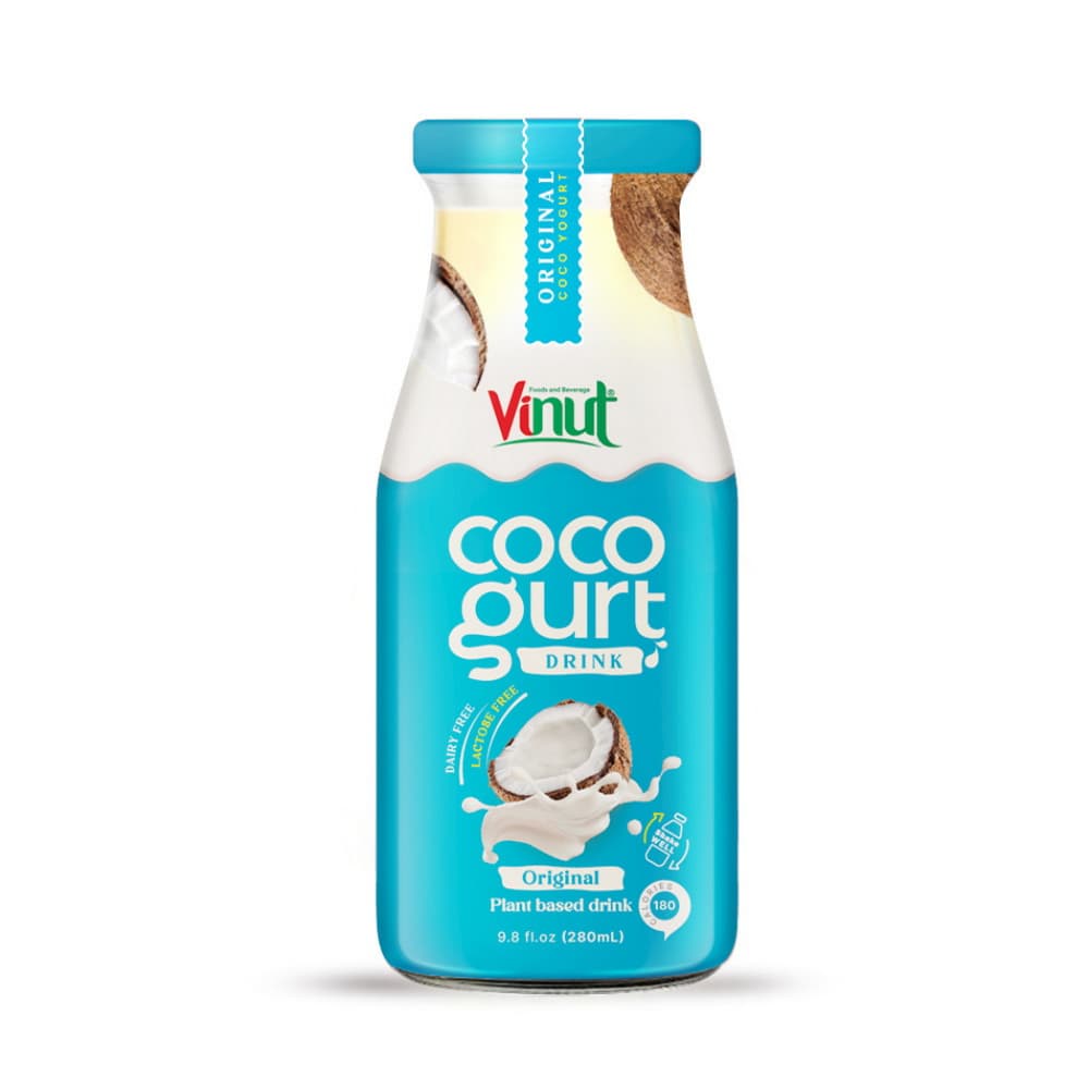 VINUT Augu valsts dzēriens Cocogurt Original, stikla pudele, 9.8 fl oz 280 mL