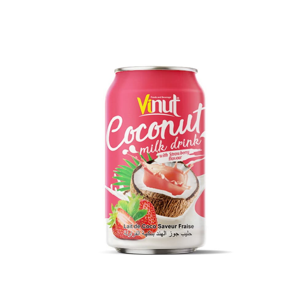VINUT Kokosriekstu piena dzēriens ar zemeņu garšu, 330 mL