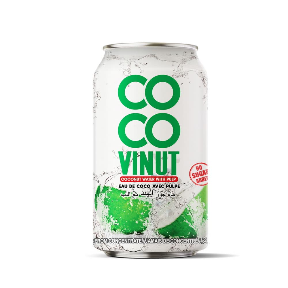 VINUT Kokosriekstu ūdens ar mīkstumu, bez pievienota cukura, 330 mL