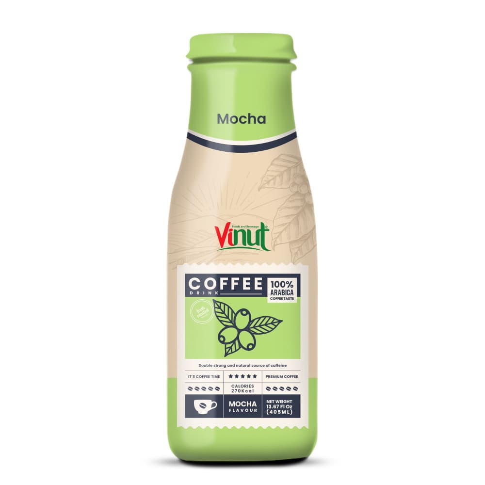VINUT Kafijas dzēriens 100% Arabica, ar mokas garšu, Pudele, 13.87 fl oz 405 mL
