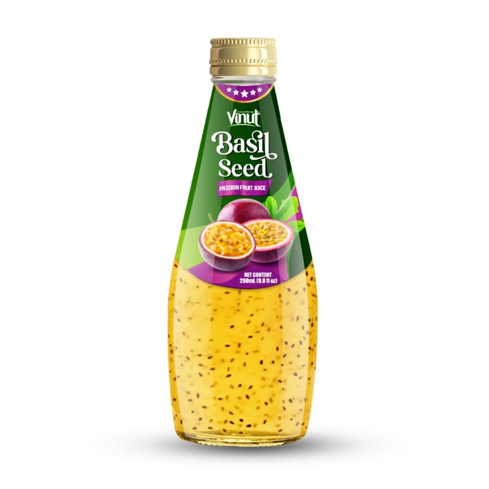 VINUT Pasifloras augļu sula ar bazilika sēklām, stikla pudele, 9.8 fl oz (290 mL)